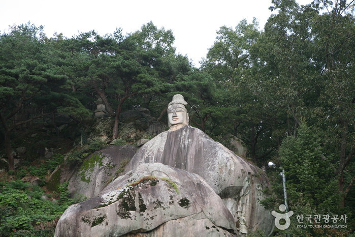 Rock-carved Standing Buddha in Icheon-dong, Andong (안동 이천동 마애여래입상)