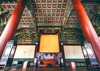 Inside view of Injeongjeon Hall