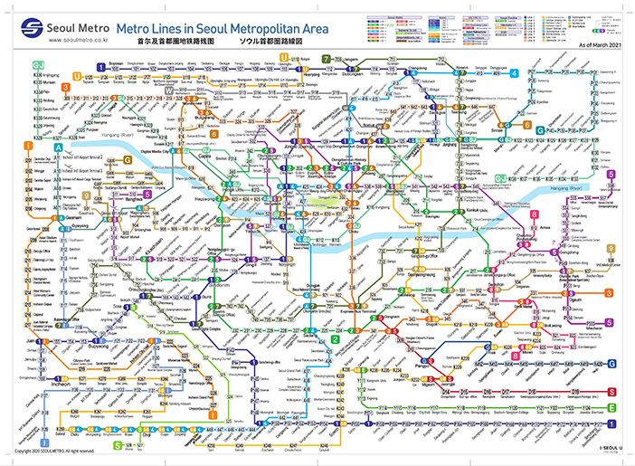 首都圈地鐵路線圖(圖片來源:首爾交通公社)