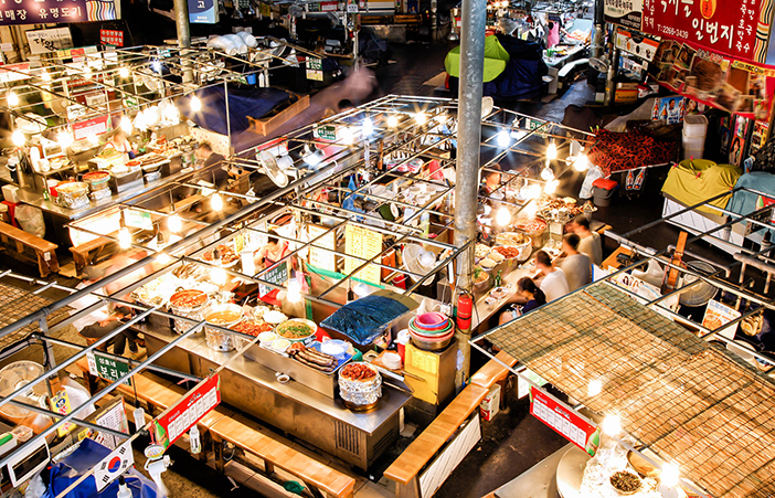 Blick auf den Gwangjang-Markt