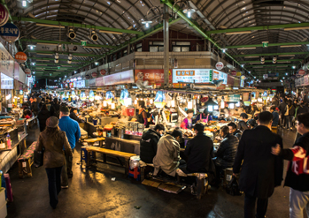 Foto) Gwangjang-Markt von Innen
