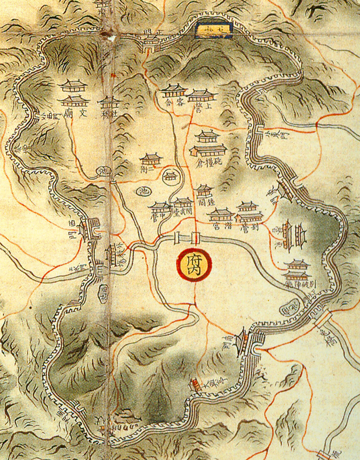 19世纪后期的江华府地图 (收藏于首尔大学图书馆)