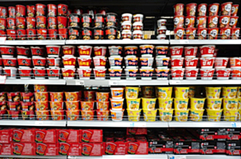 Variety of Korean Cup Noodles