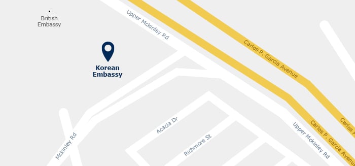 Korea Embassy Map Image